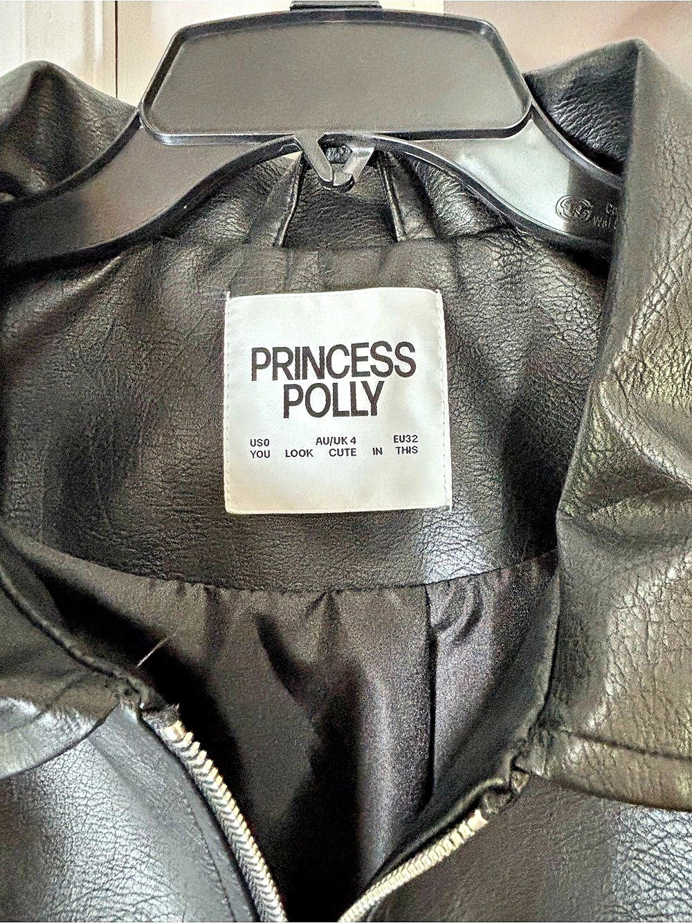 Princess Polly Goldsmith Black Faux Leather Bomber Jacket PPE082201 Medium - Picture 5 of 10